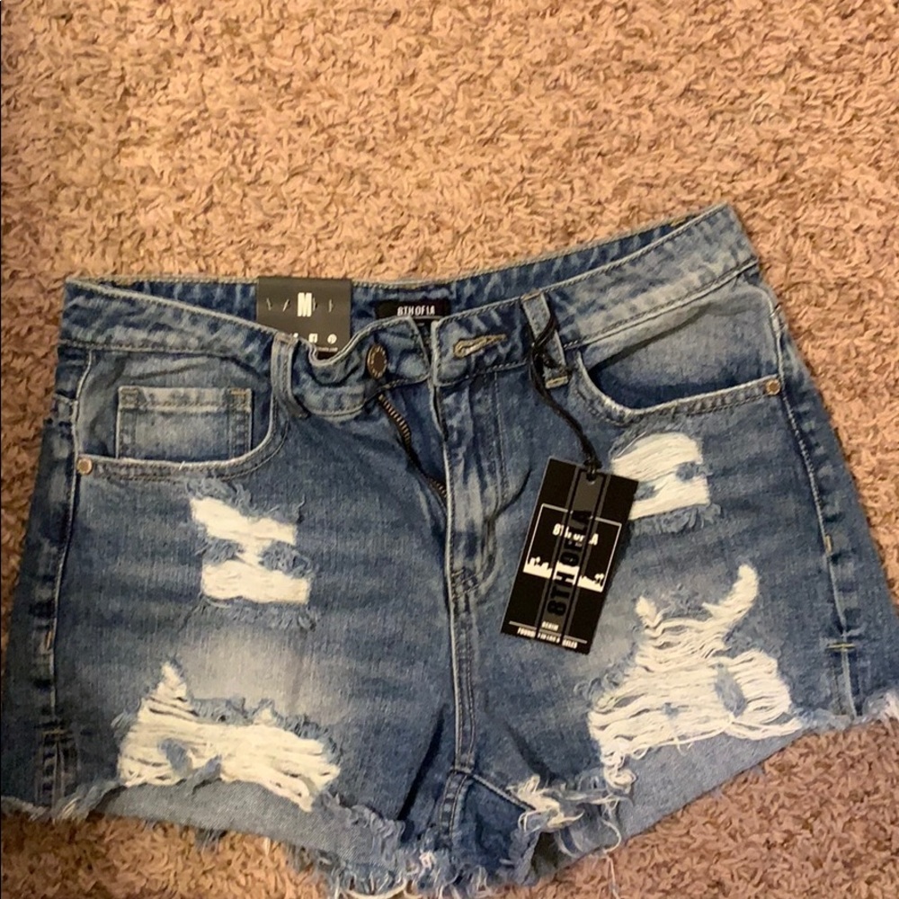 Jean distressed shorts
